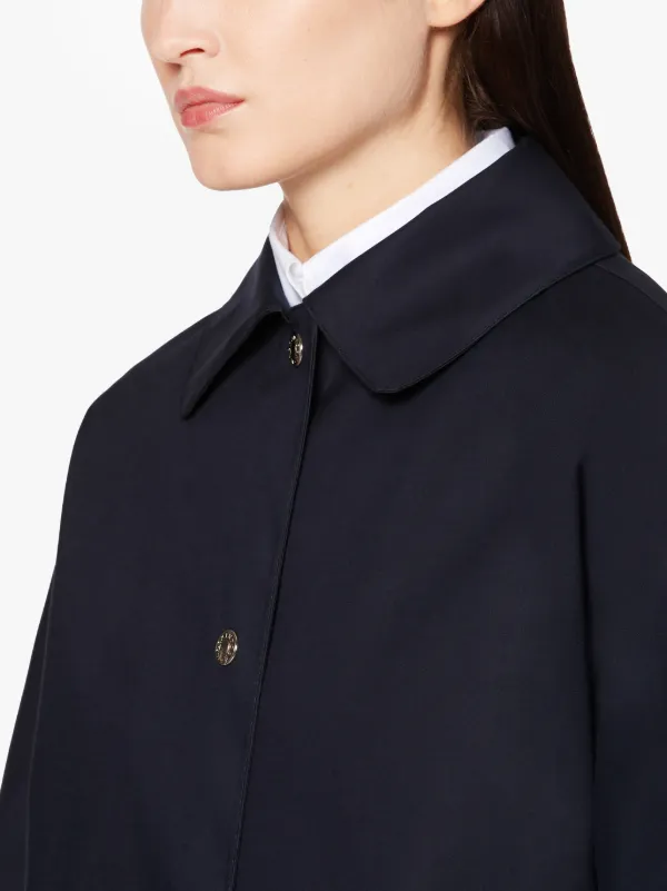 FAIRLIE Navy Bonded Cotton Coat | LR-079D