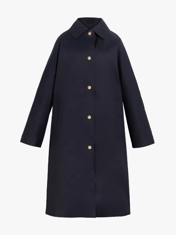 FAIRLIE Navy Bonded Cotton Coat | LR-079D