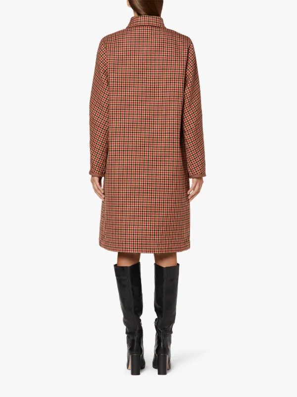 FAIRLIE Red Shepard Check Wool Overcoat | LMC-008