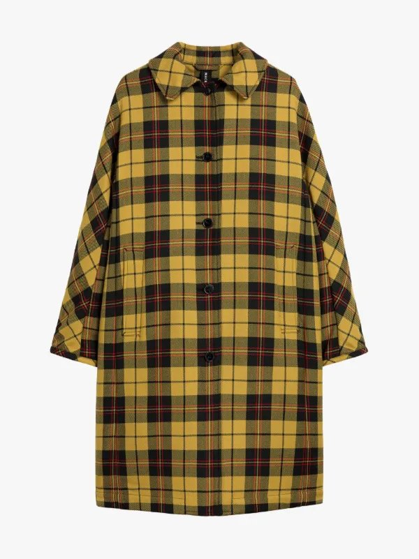 FAIRLIE Yellow Tartan Wool & Silk Coat