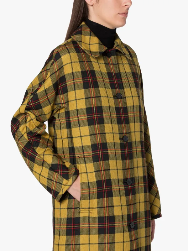 FAIRLIE Yellow Tartan Wool & Silk Coat