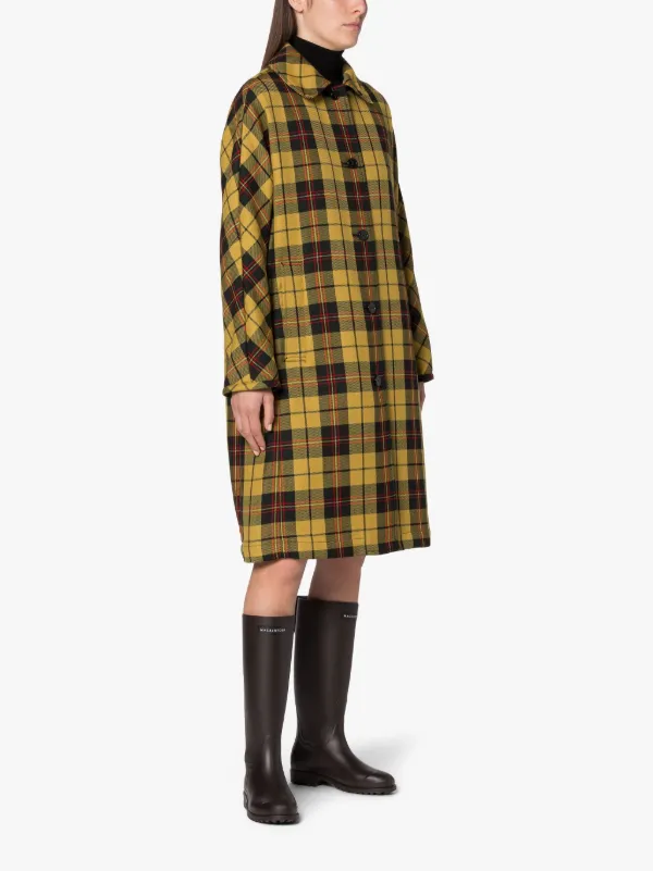 FAIRLIE Yellow Tartan Wool & Silk Coat