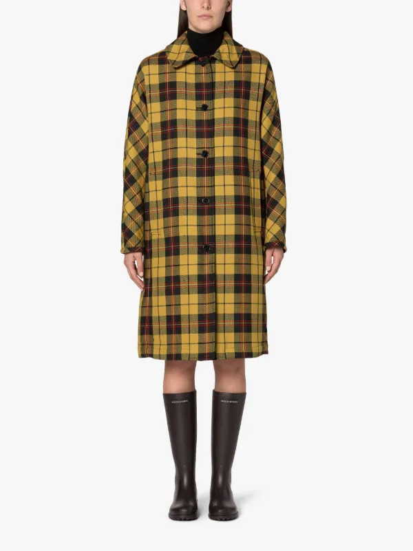 FAIRLIE Yellow Tartan Wool & Silk Coat