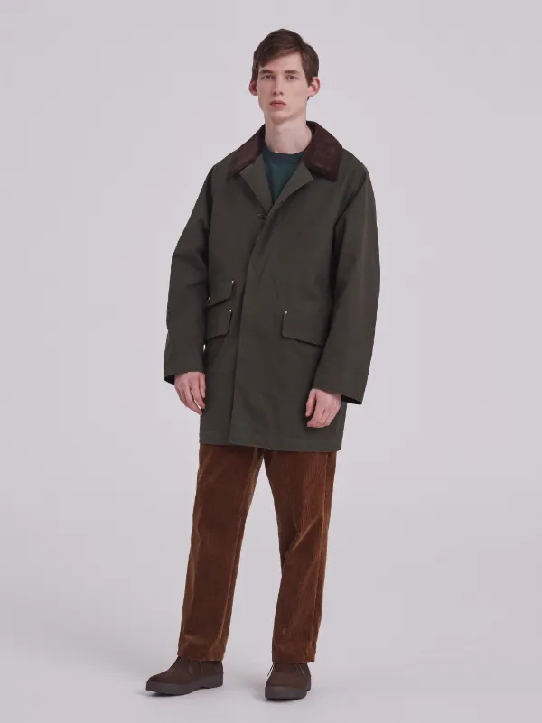 FALKIRK Dark Olive Waxed Cotton Field Coat | GM-1021F