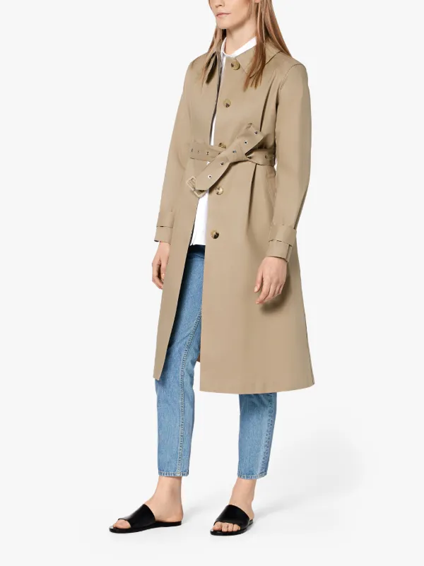 Fawn Bonded Cotton Single Breasted Trench Coat LR-061