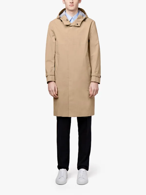 Fawn Nylon Hooded Coat