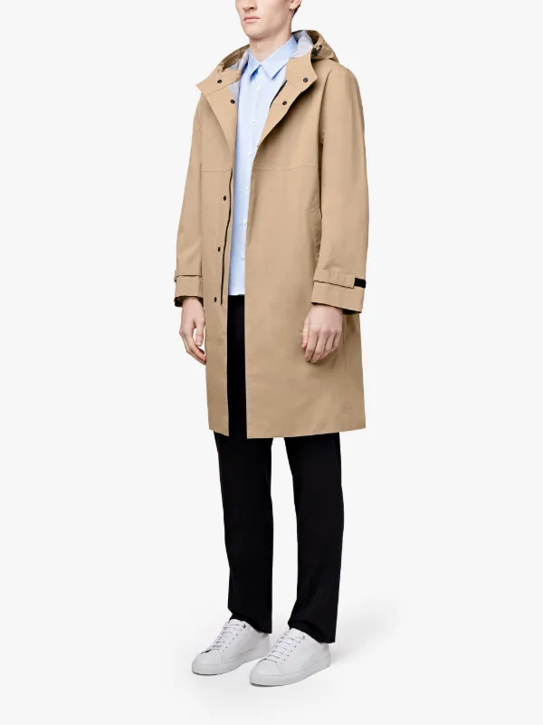 Fawn Nylon Hooded Coat