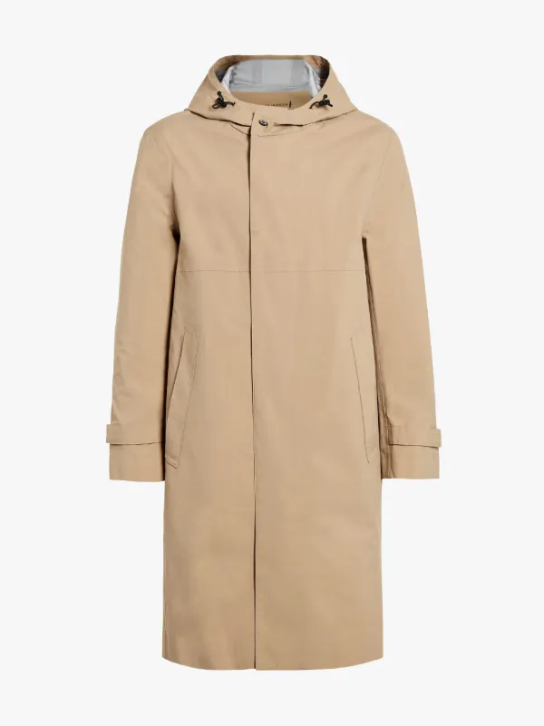 Fawn Nylon Hooded Coat