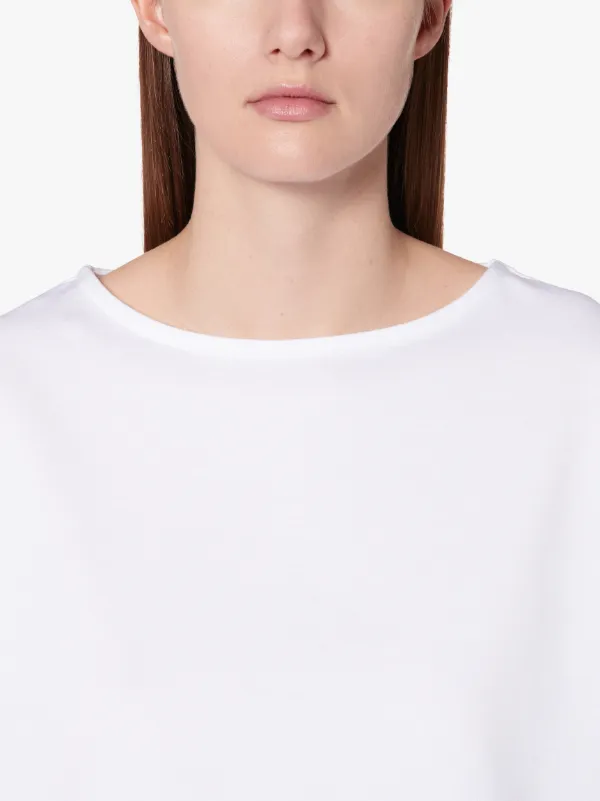 FEARN White Cotton Boat Neck T-shirt | WCS-1007 WHITE