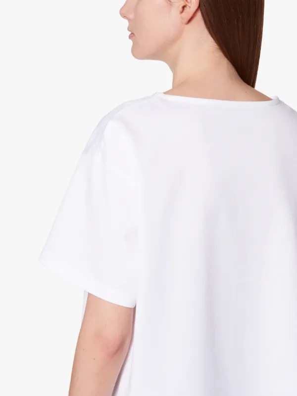 FEARN White Cotton Boat Neck T-shirt | WCS-1007 WHITE