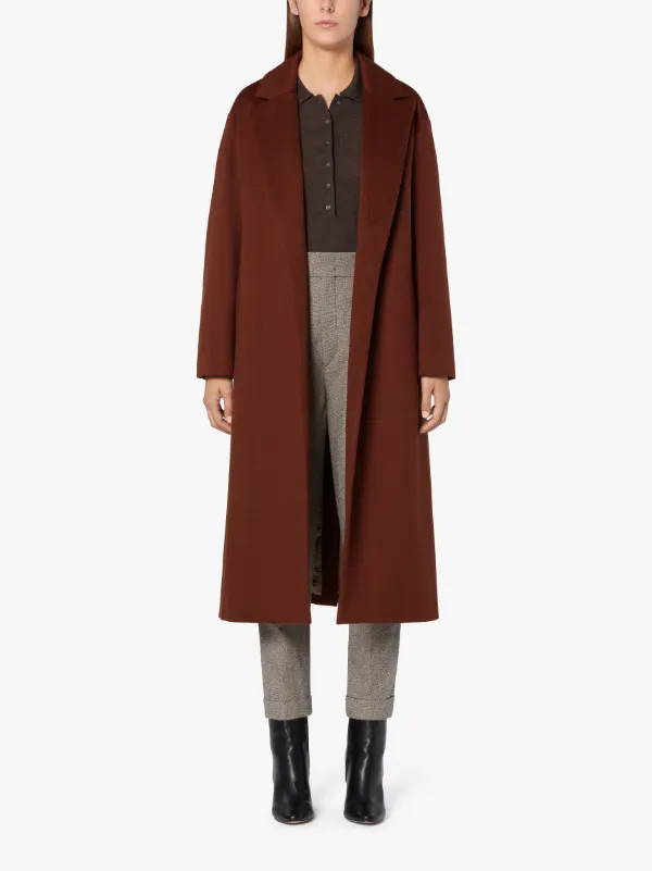 FERNESS Brick Red Storm System Cashmere Wrap Coat | LM-1045F