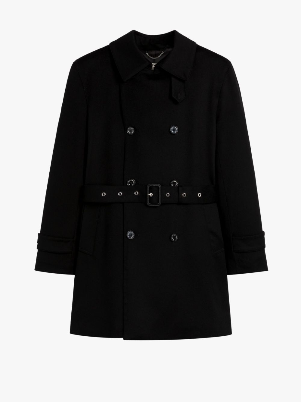 FETLAR Black Rain System Wool Short Trench Coat | Mackintosh