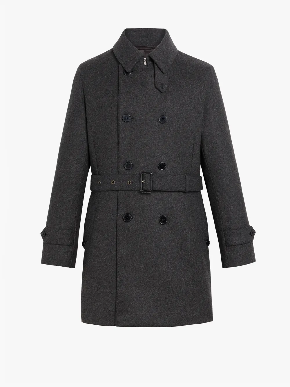 FETLAR Charcoal Wool Short Trench Coat 