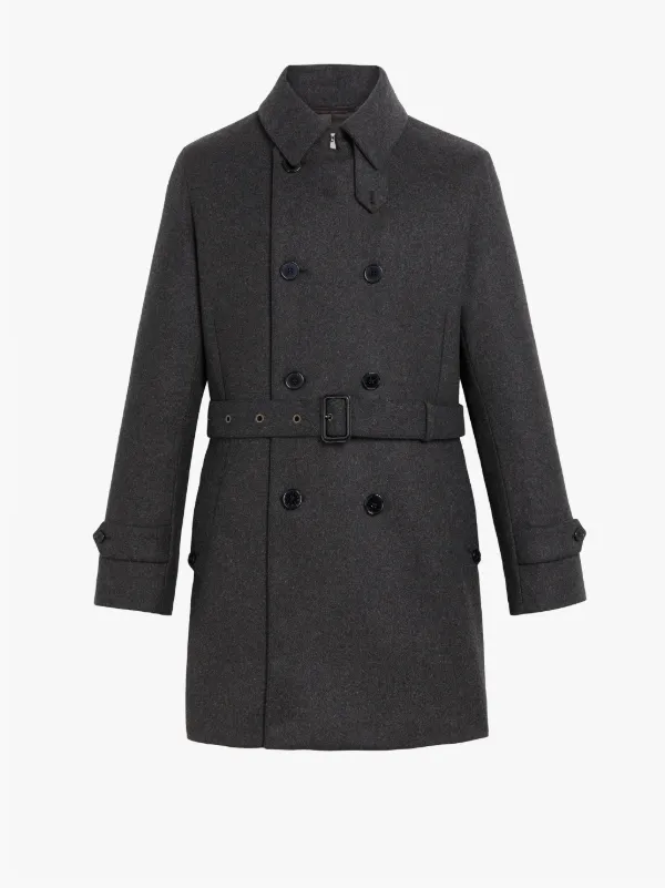 FETLAR Charcoal Wool Short Trench Coat | GM-1014F