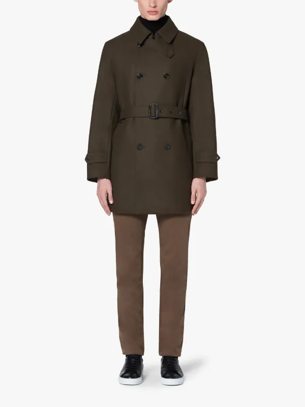 FETLAR Dark Olive Wool Short Trench Coat | GM-1014F