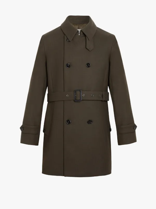 FETLAR Dark Olive Wool Short Trench Coat | GM-1014F