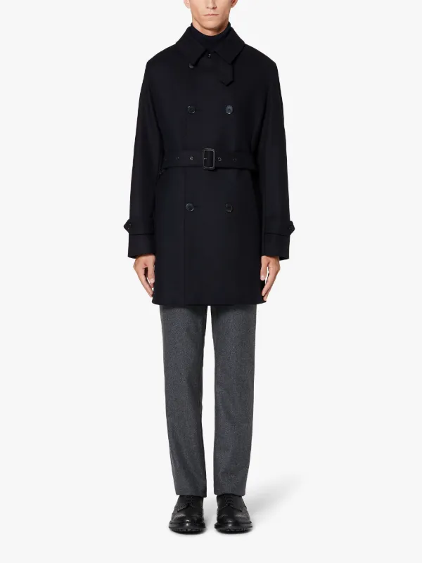 FETLAR Navy Wool Short Trench Coat | GM-1014F | Mackintosh