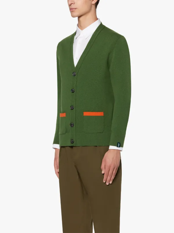 FIELD Green Wool Cardigan | GKM-200