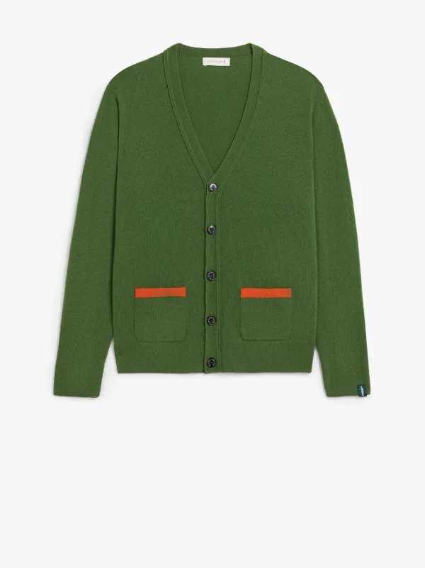 FIELD Green Wool Cardigan | GKM-200