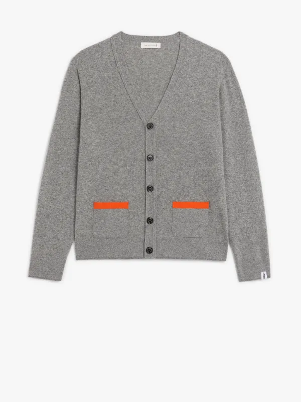 FIELD Grey Wool Cardigan | GKM-200