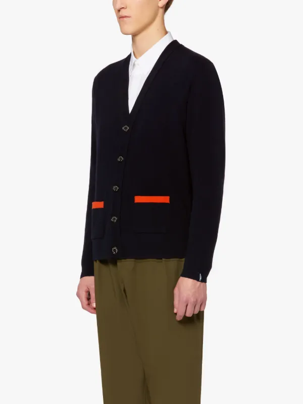 FIELD Navy Wool Cardigan | GKM-200