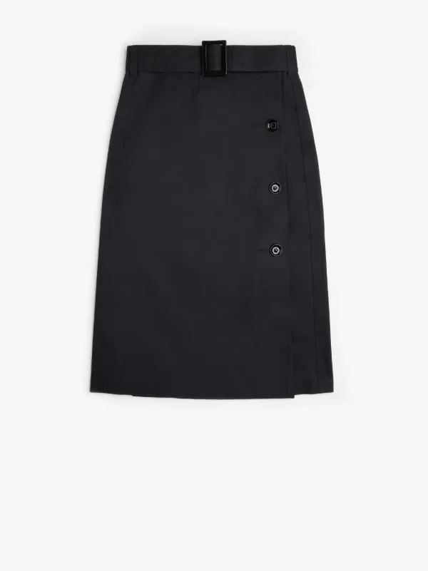 Flora Black Bonded Cotton Skirt