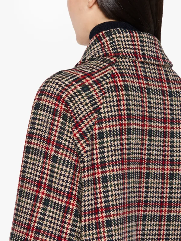 FORFAR Brown Check Virgin Wool Coat | LM-1001F/FUR