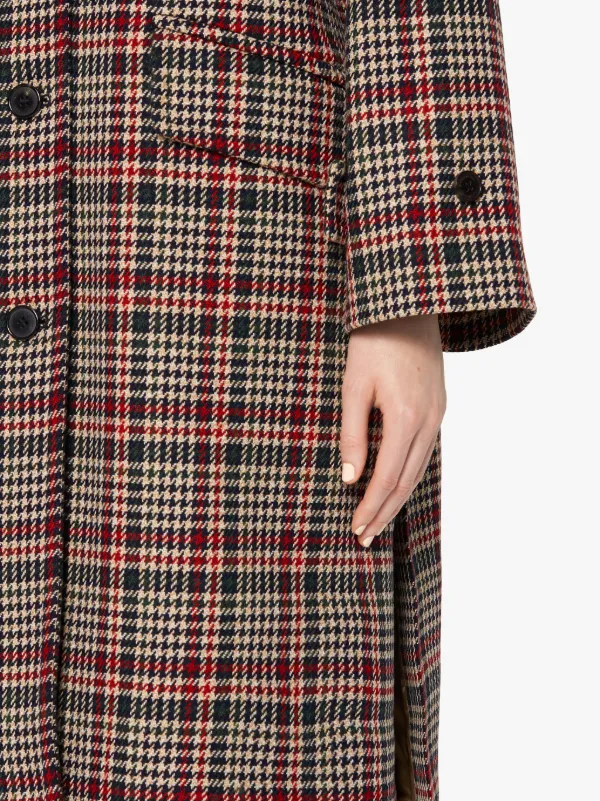 FORFAR Brown Check Virgin Wool Coat | LM-1001F/FUR