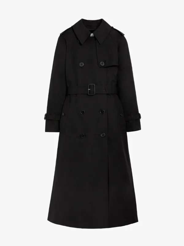 FORREST Black Cotton Long Trench Coat | LM-1013F