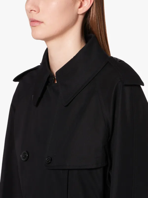 FORREST Black Cotton Long Trench Coat | LM-1013FD