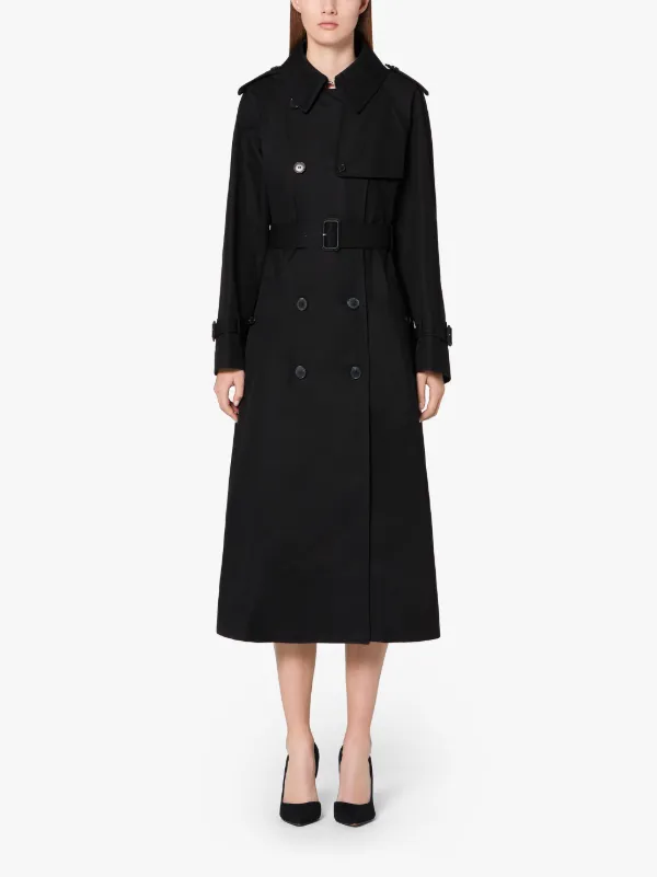 FORREST Black Cotton Long Trench Coat | LM-1013FD