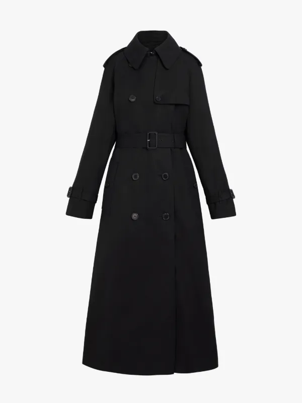 FORREST Black Cotton Long Trench Coat | LM-1013FD