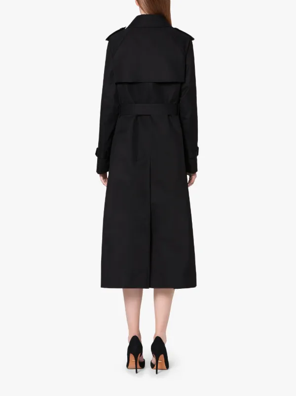 FORREST Black Cotton Long Trench Coat | LM-1013FD