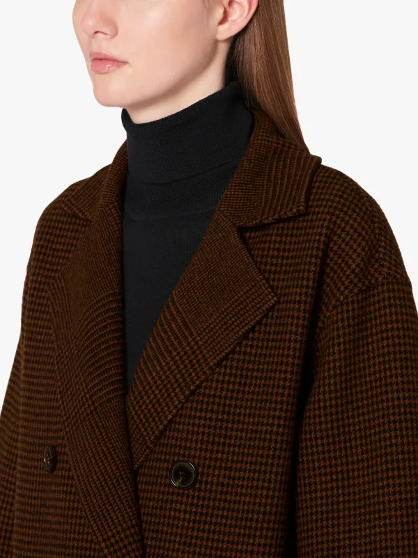 FORTROSE Brown Check Wool Reversible Trench Coat | LM-1009RH/J