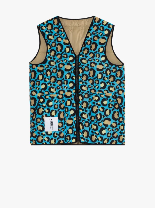 FOUR SEASON Blue Leopard Nylon Gilet