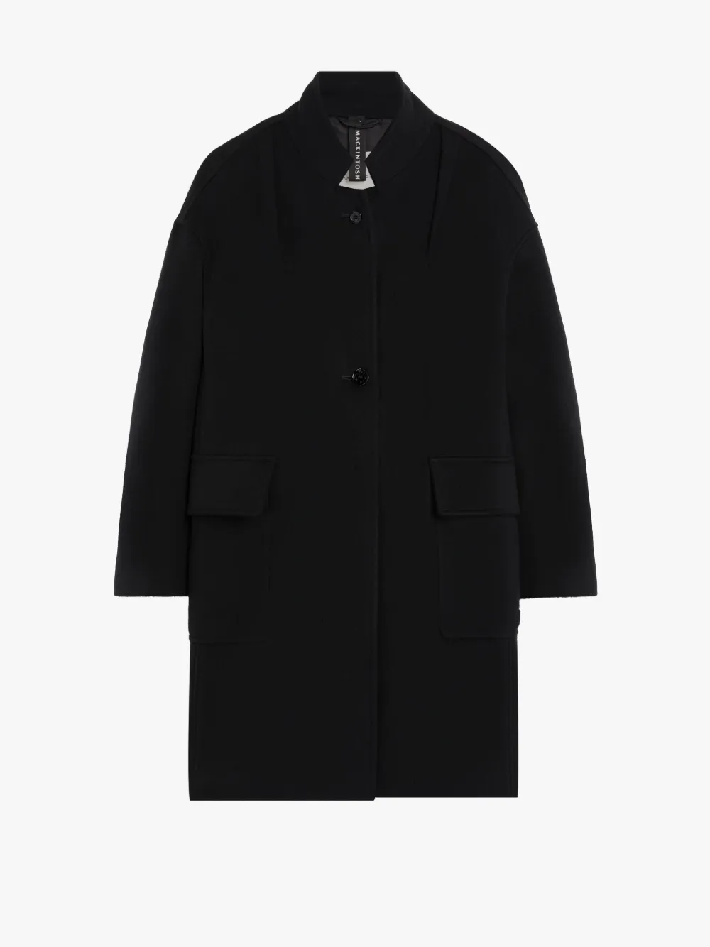 FREDDIE Black Wool Cashmere Cocoon Coat Mackintosh