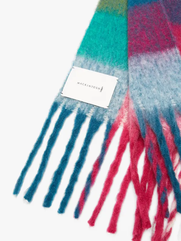 Fuschia Teal Check Oversized Scarf