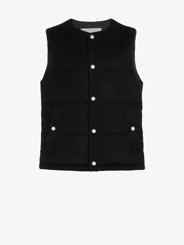 GILLS Black Storm System Wool THINDOWN Vest | GM-1025TD