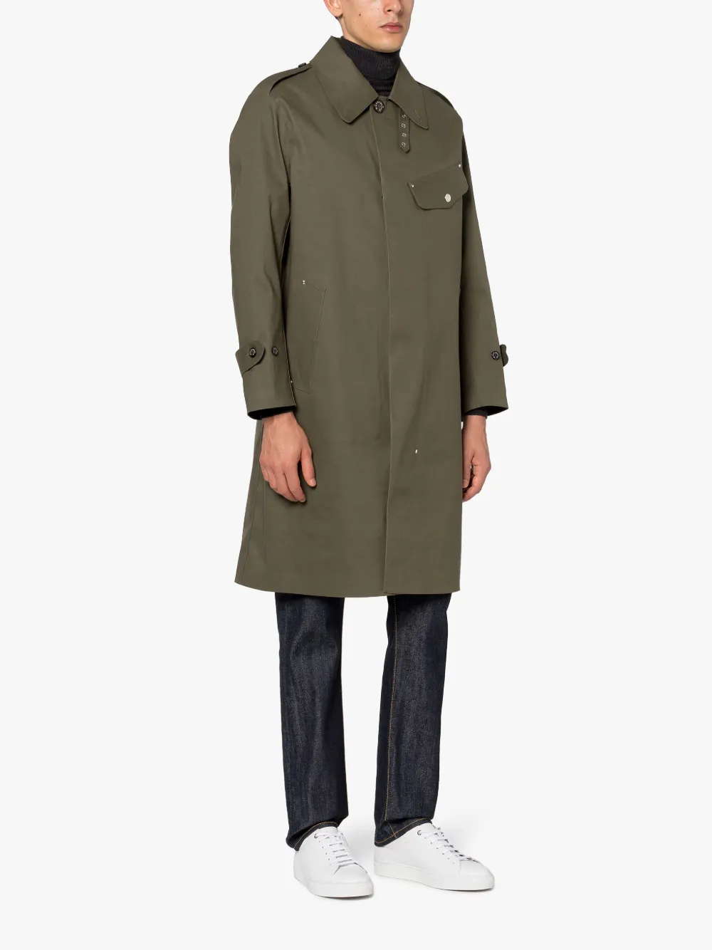 GILSTON Grape Leaf X Black Bonded Cotton Coat | Mackintosh
