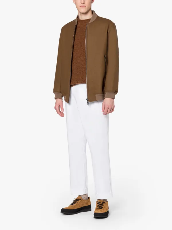 GIRTON Dark Camel Wool Bomber Jacket