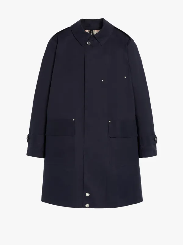 GOURDON Navy Bonded Cotton Coat | GR-1030