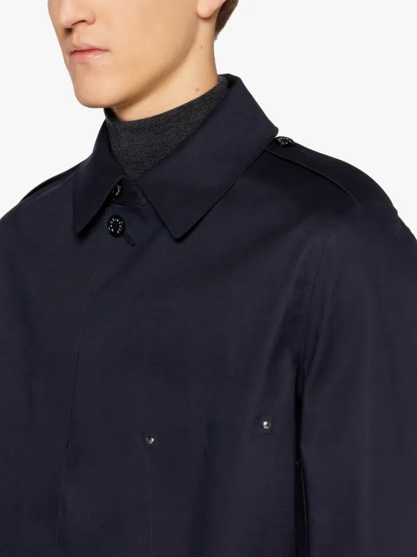 GOURDON Navy Bonded Cotton Coat | GR-1030