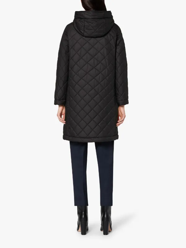 GRANGE Black Quilted Hooded Coat | LQ-1001