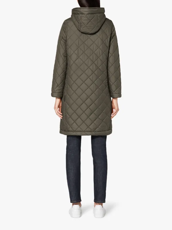 GRANGE Taupe Quilted Hooded Coat | LQ-1001