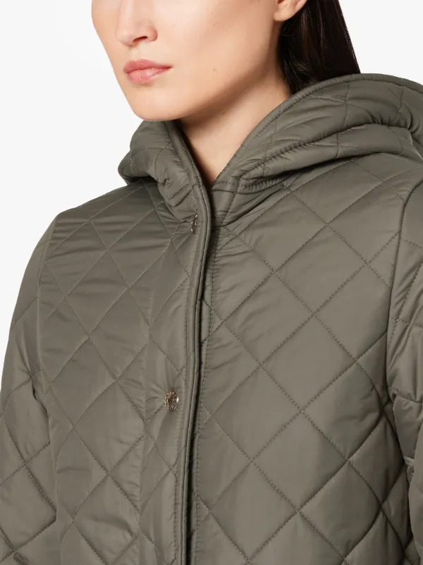 GRANGE Taupe Quilted Hooded Coat | LQ-1001