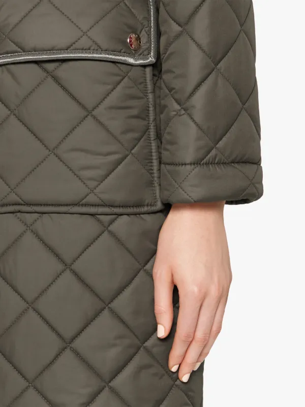 GRANGE Taupe Quilted Hooded Coat | LQ-1001