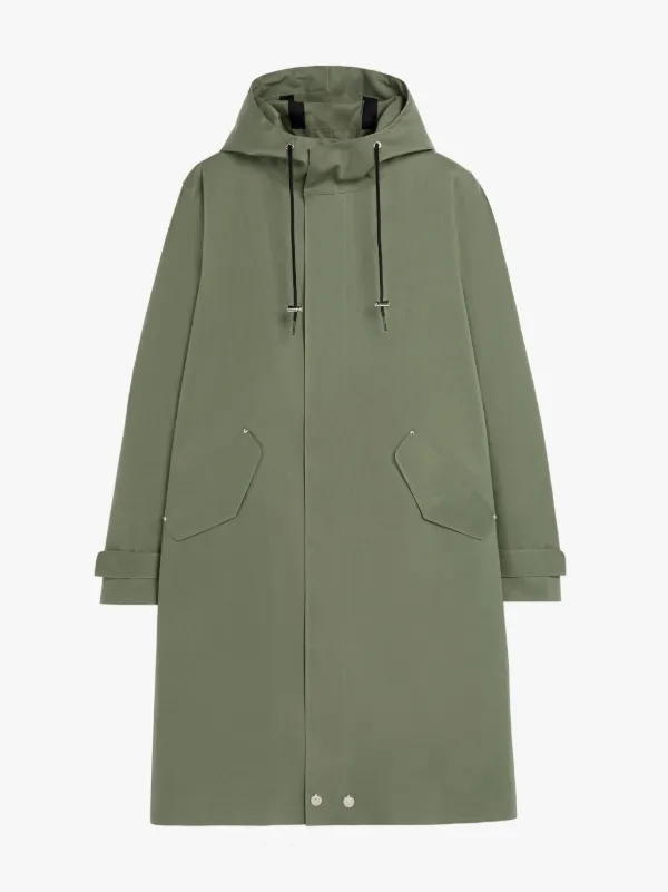 GRANISH Green Bonded Cotton Hooded Coat