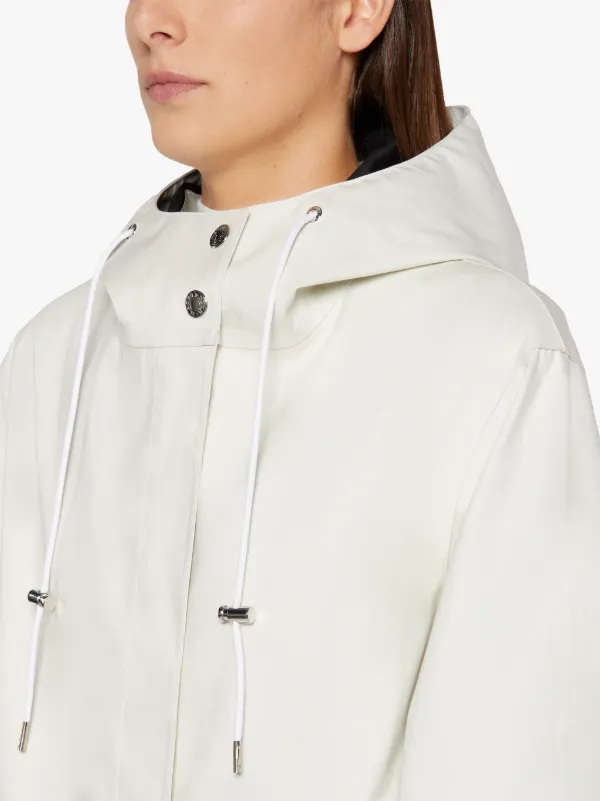 GRANISH White x Black Bonded Cotton Hooded Coat | LR-1037