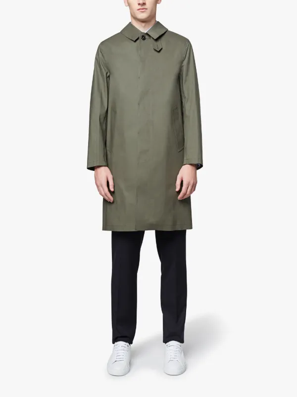 Grape Leaf Bonded Cotton 3/4 Mackintosh Coat