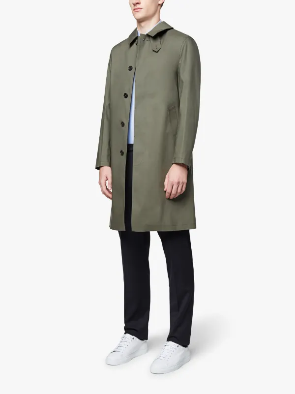 Grape Leaf Bonded Cotton 3/4 Mackintosh Coat